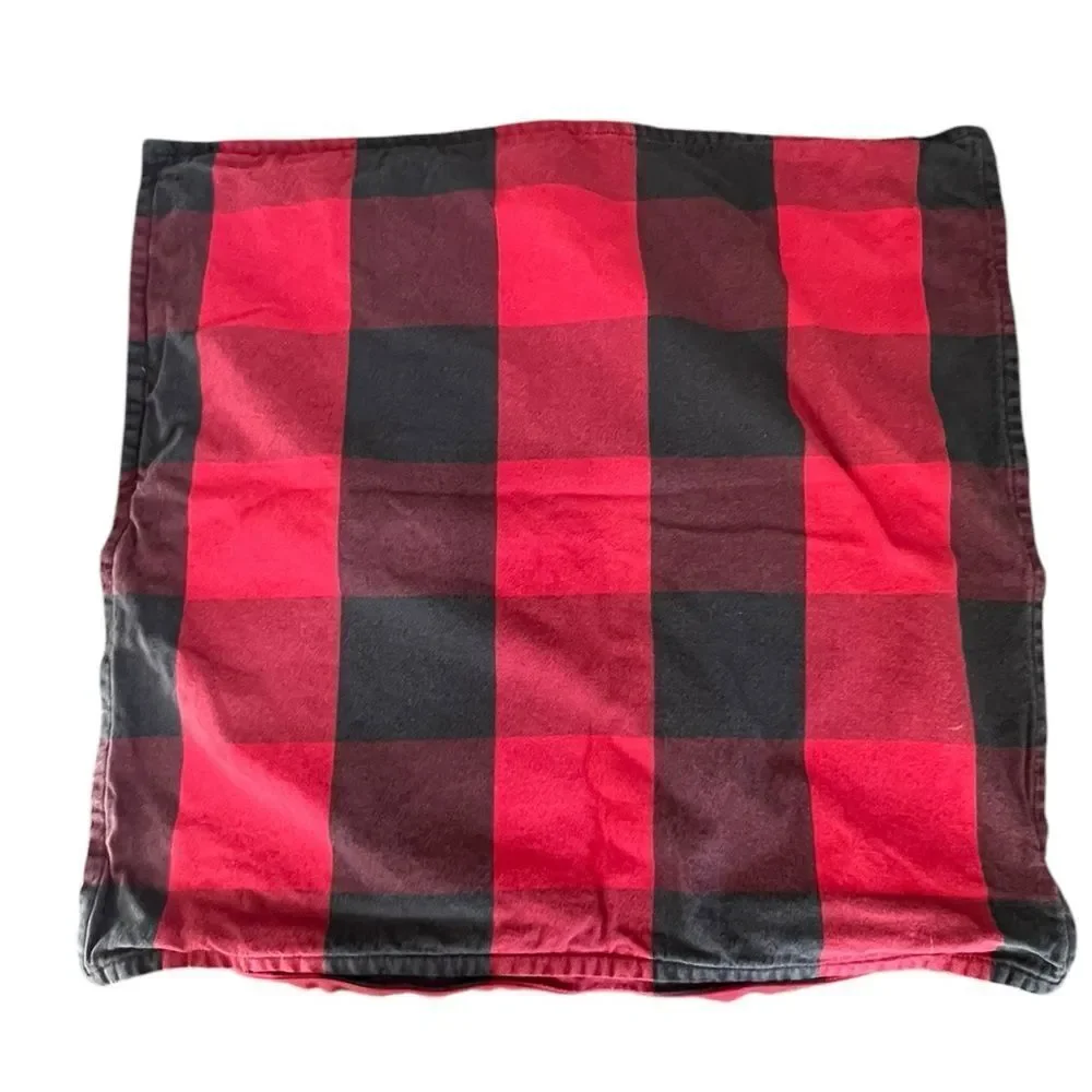 Pottery Barn Pillowcases - 24x24 Inches - Set of 4 -Buffalo Plaid - 100% Cotton